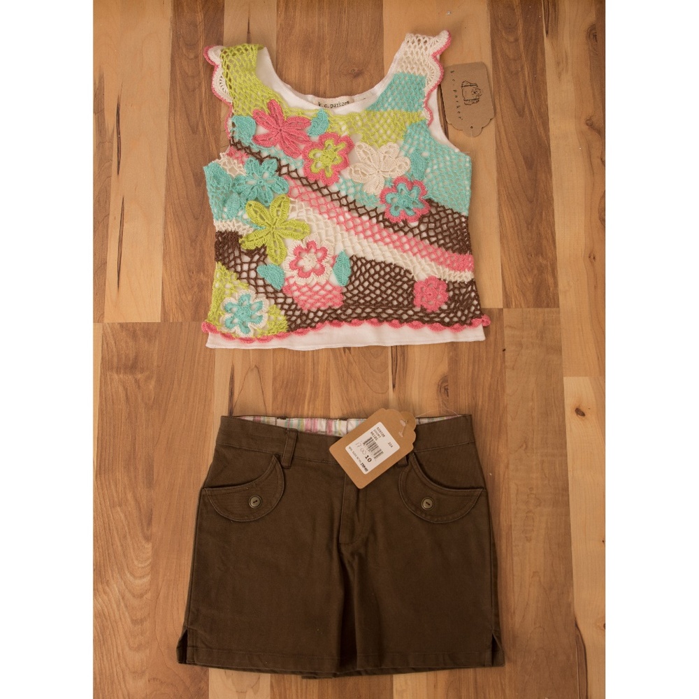 K C PARKER BROWN SHORT SET WITH TANK TOP